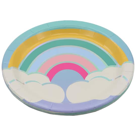 7" Iridescent Rainbow Snack Plates, 8ct. by Celebrate It™